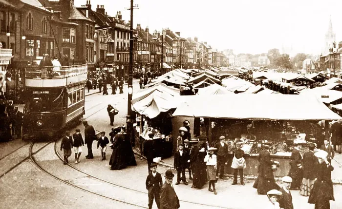 Framed Print : Great Yarmouth Market Place early 1900s Framed Print : Great Yarmouth Market Place early 1900s