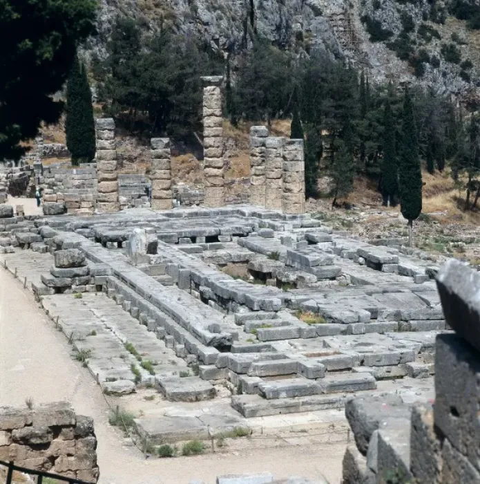 Framed Print : GREECE. CENTRAL GREECE. PHOCIS. Delphi. Temple Framed Print : GREECE. CENTRAL GREECE. PHOCIS. Delphi. Temple