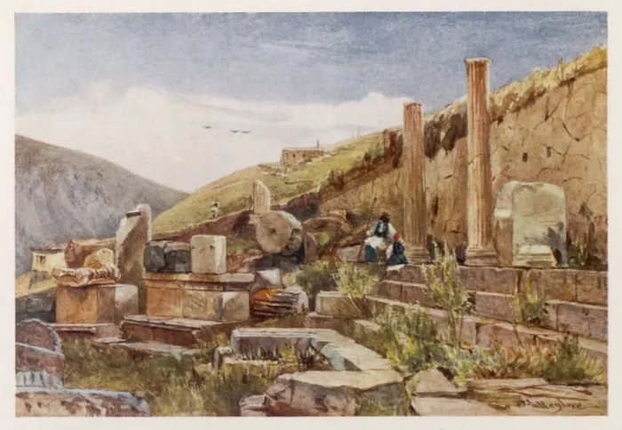 Framed Print : Greece / Delphi / Portico Framed Print : Greece / Delphi / Portico
