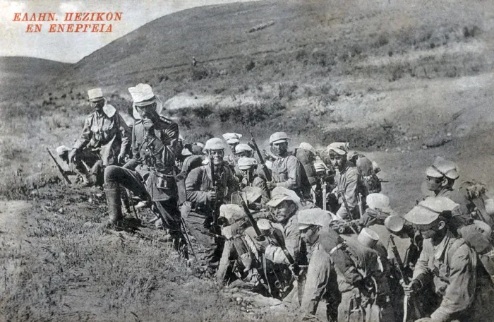 Framed Print : Greece - Greek Infantry troops in action on manoeuvres Framed Print : Greece - Greek Infantry troops in action on manoeuvres