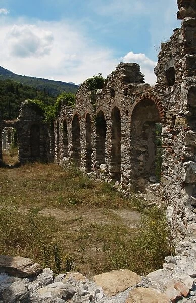 Greece. Mystras. Monastery of Agia Sophia. Ruins of refector