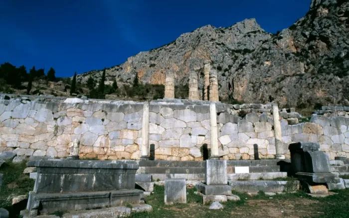 Framed Print : Greek Art. Greece. Delphi. The Stoa of the Athenians. c. 478