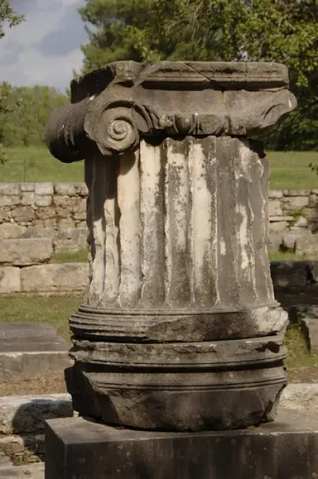 Framed Print : Greek Art. Ionic column. Volutes. Olympia. Greece Framed Print : Greek Art. Ionic column. Volutes. Olympia. Greece