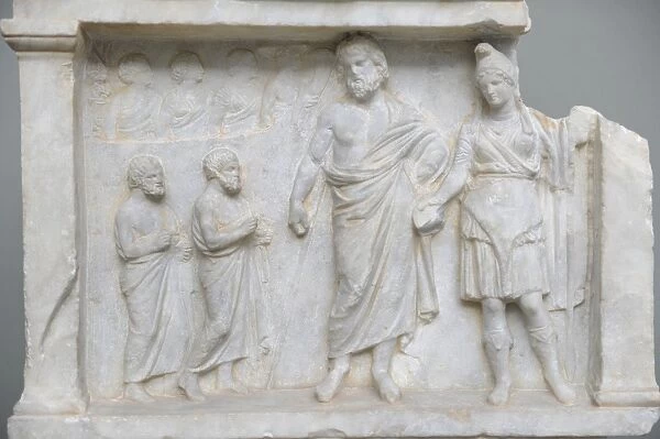 Greek art. Offering to Artemis Bendis. Piraeus. 329-328 B. C