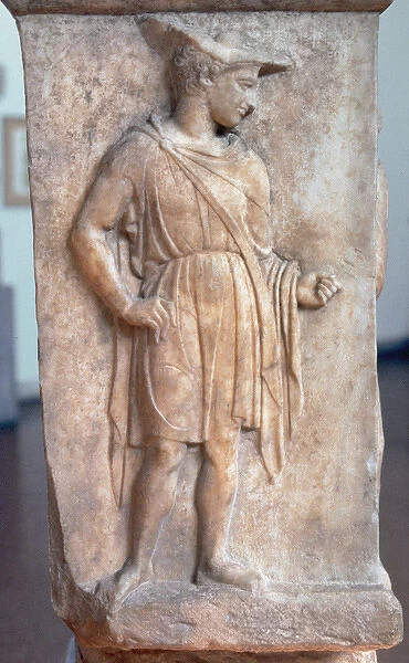 Greek art. Relief of a priest or dignitary. 5th Century BC