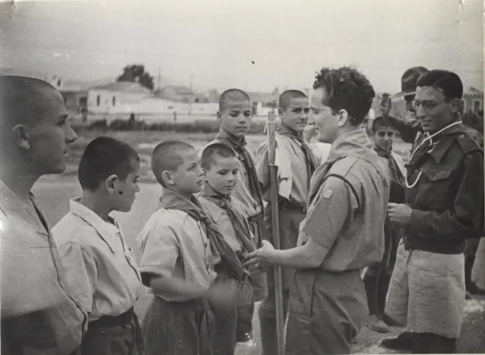 Framed Print : Greek boy scouts and leaders on outdoor activity Framed Print : Greek boy scouts and leaders on outdoor activity