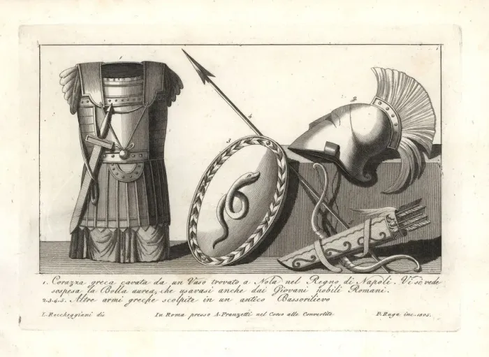 Framed Print : Greek breastplate and weapons Framed Print : Greek breastplate and weapons