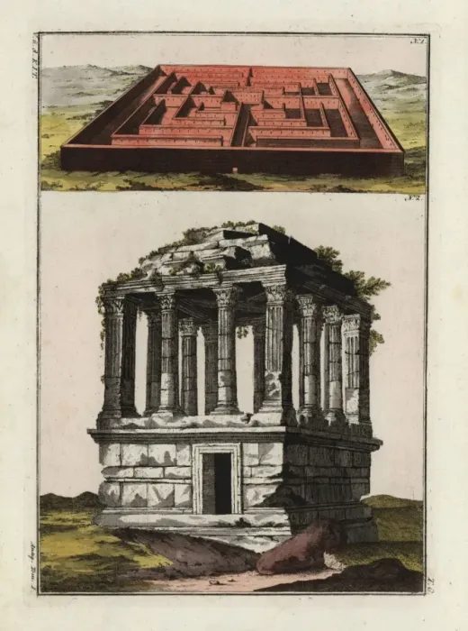 Framed Print : Greek labyrinth and tomb Framed Print : Greek labyrinth and tomb