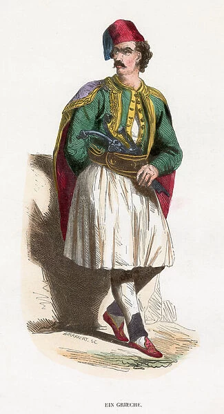 A Greek man in national costume Date: circa 1840