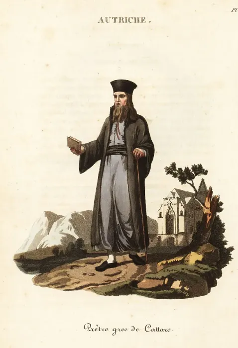 Framed Print : Greek Orthodox priest of Kotor, Montenegro, 18th century Framed Print : Greek Orthodox priest of Kotor, Montenegro, 18th century