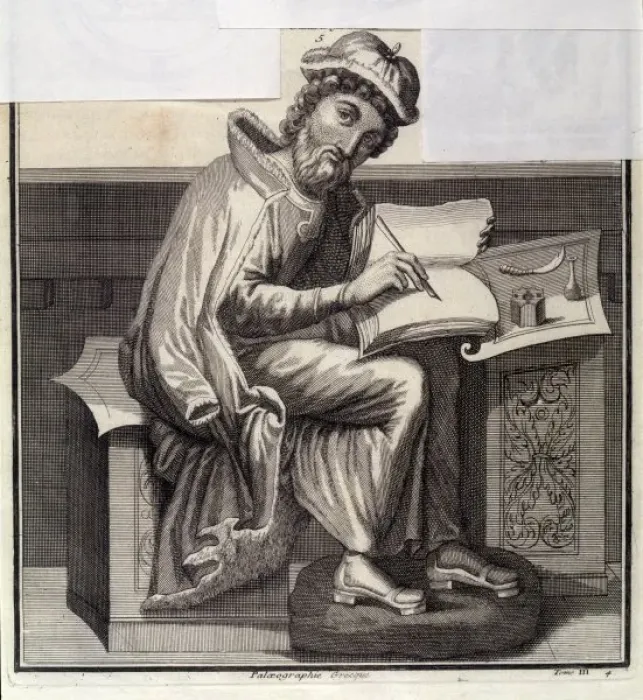 Framed Print : Greek Philosopher Writes Framed Print : Greek Philosopher Writes