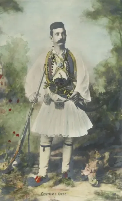 Framed Print : Greek soldier in Traditional Costume Framed Print : Greek soldier in Traditional Costume