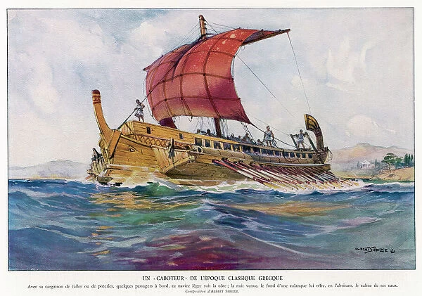 Greek Warship. A light fighting ship from classical Greece