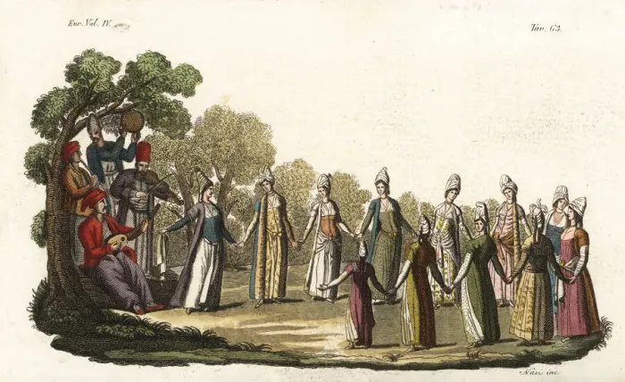 Framed Print : Greek women dancing in Istanbul Framed Print : Greek women dancing in Istanbul