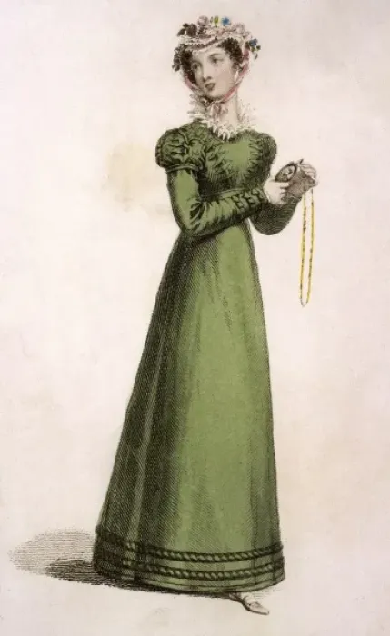 Framed Print : Green Morning Dress 1823 Framed Print : Green Morning Dress 1823