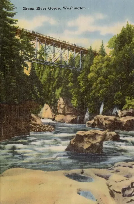 Framed Print : Green River Gorge, Washington State, USA Date: circa 1940 Framed Print : Green River Gorge, Washington State, USA Date: circa 1940
