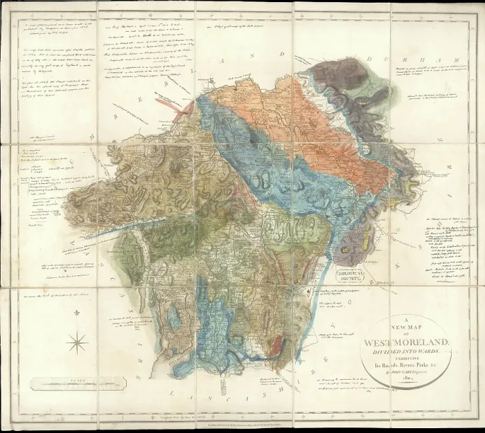 Framed Print : Greenough's Map of Westmoreland Framed Print : Greenough's Map of Westmoreland
