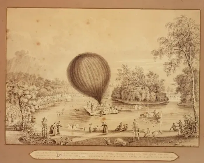 Framed Print : Greens balloon ascent, Surrey Zoological Gardens Framed Print : Greens balloon ascent, Surrey Zoological Gardens