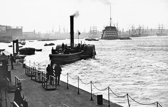 Framed Print : Greenwich Pier London Victorian period Framed Print : Greenwich Pier London Victorian period
