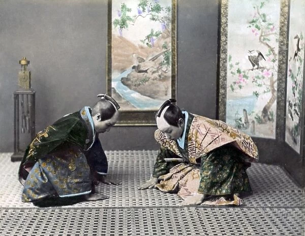 Greeting, Japan, circa 1880s - Formal greeting