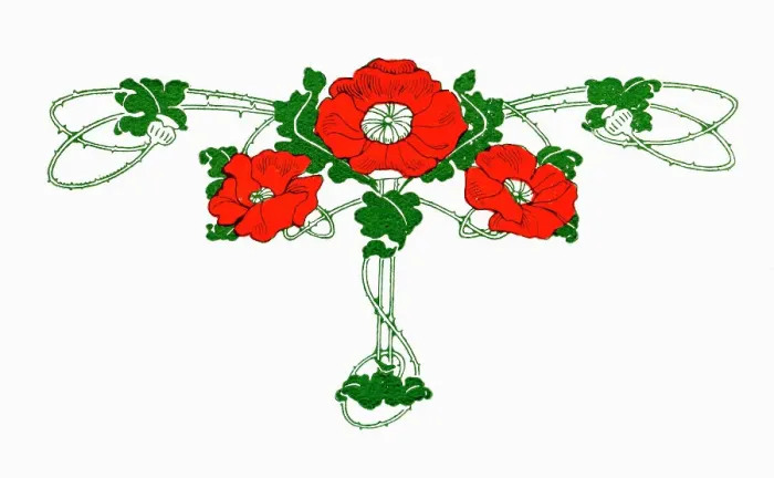 Framed Print : Greetings Card Art Nouveau Poppy or Lancashire Rose Framed Print : Greetings Card Art Nouveau Poppy or Lancashire Rose