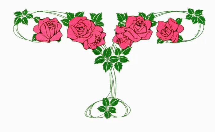 Framed Print : Greetings Card Art Nouveau Red Rose, Roses Flower Swag Framed Print : Greetings Card Art Nouveau Red Rose, Roses Flower Swag