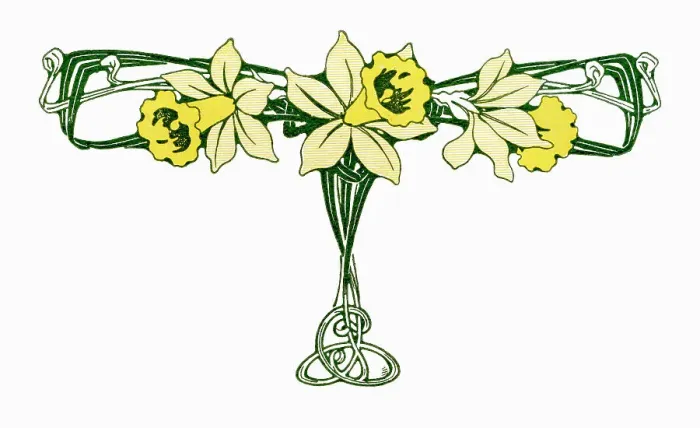 Framed Print : Greetings Card Art Nouveau Yellow Daffodil Framed Print : Greetings Card Art Nouveau Yellow Daffodil