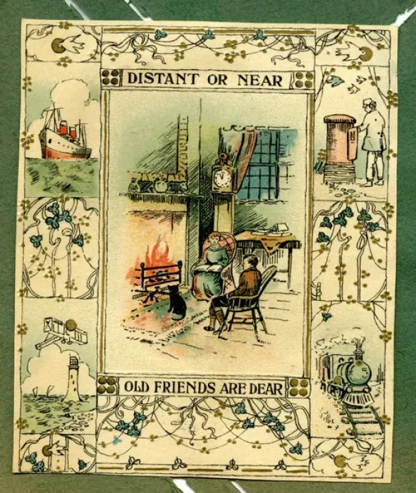 Framed Print : Greetings card, Distant or Near, Old Friends are Dear Framed Print : Greetings card, Distant or Near, Old Friends are Dear