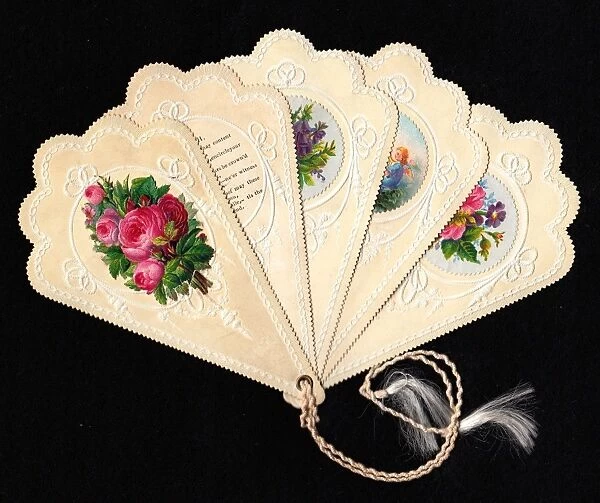 Greetings card in the form of a fan