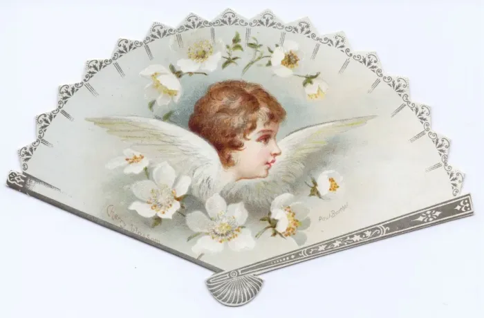 Framed Print : Greetings card in the form of a fan Framed Print : Greetings card in the form of a fan