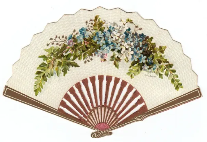 Framed Print : Greetings card in the form of a fan Framed Print : Greetings card in the form of a fan