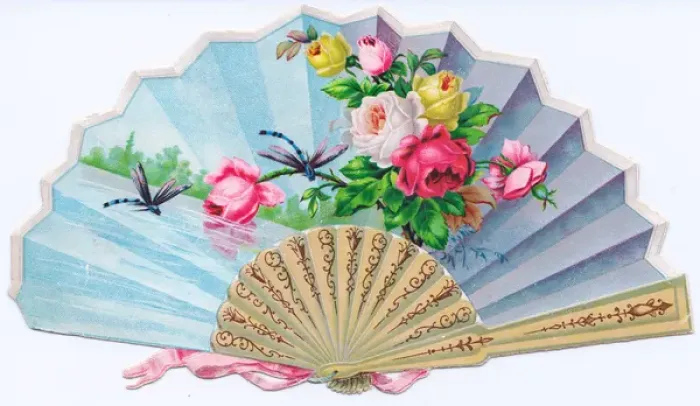 Framed Print : Greetings card in the form of a fan Framed Print : Greetings card in the form of a fan