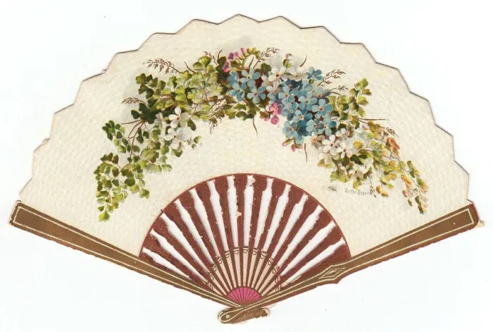 Framed Print : Greetings card in the form of a fan Framed Print : Greetings card in the form of a fan