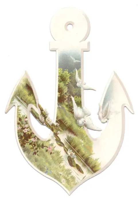 Framed Print : Greetings card in the shape of an anchor Framed Print : Greetings card in the shape of an anchor