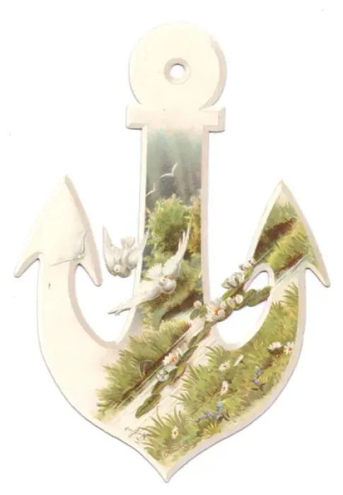 Framed Print : Greetings card in the shape of an anchor Framed Print : Greetings card in the shape of an anchor