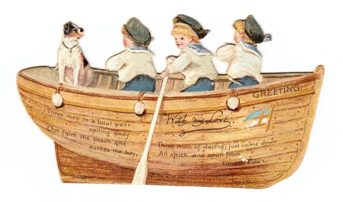 Framed Print : Greetings card in the shape of a boat Framed Print : Greetings card in the shape of a boat