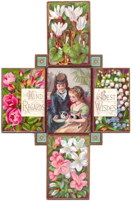 Framed Print : Greetings card in the shape of a cross Framed Print : Greetings card in the shape of a cross