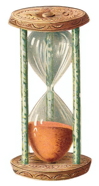 Greetings card in the shape of an hourglass