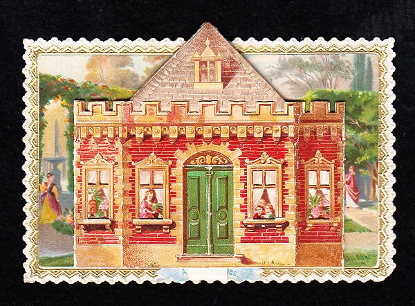 Greetings card in the shape of a house