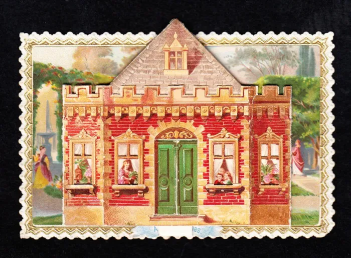 Framed Print : Greetings card in the shape of a house