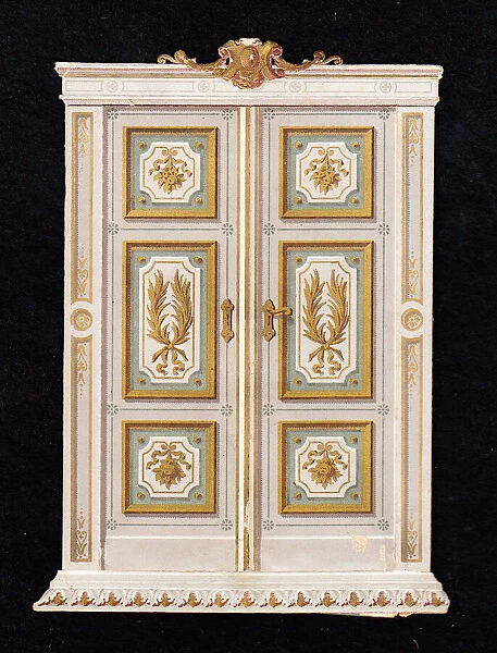 Greetings card in the shape of an ornate door