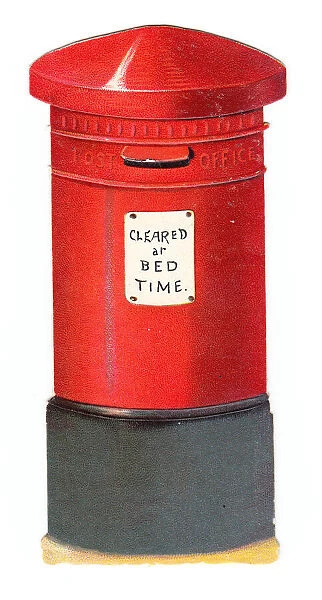 Greetings card in the shape of a red pillar box
