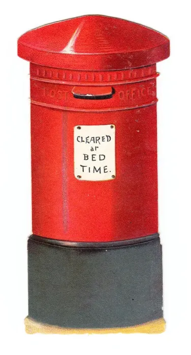 Framed Print : Greetings card in the shape of a red pillar box Framed Print : Greetings card in the shape of a red pillar box