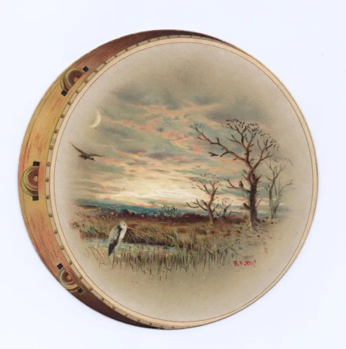 Framed Print : Greetings card in the shape of a tambourine Framed Print : Greetings card in the shape of a tambourine