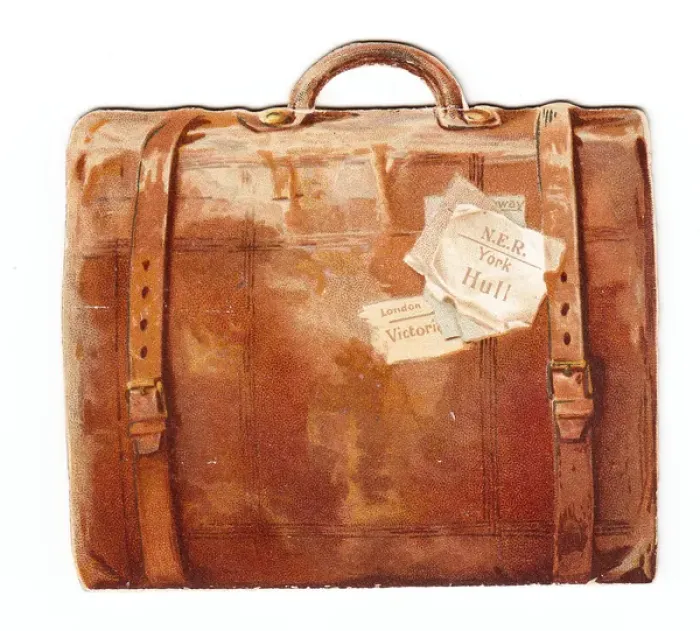 Framed Print : Greetings card in the shape of a travelling case Framed Print : Greetings card in the shape of a travelling case
