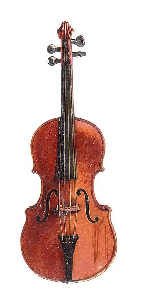 Greetings card in the shape of a violin