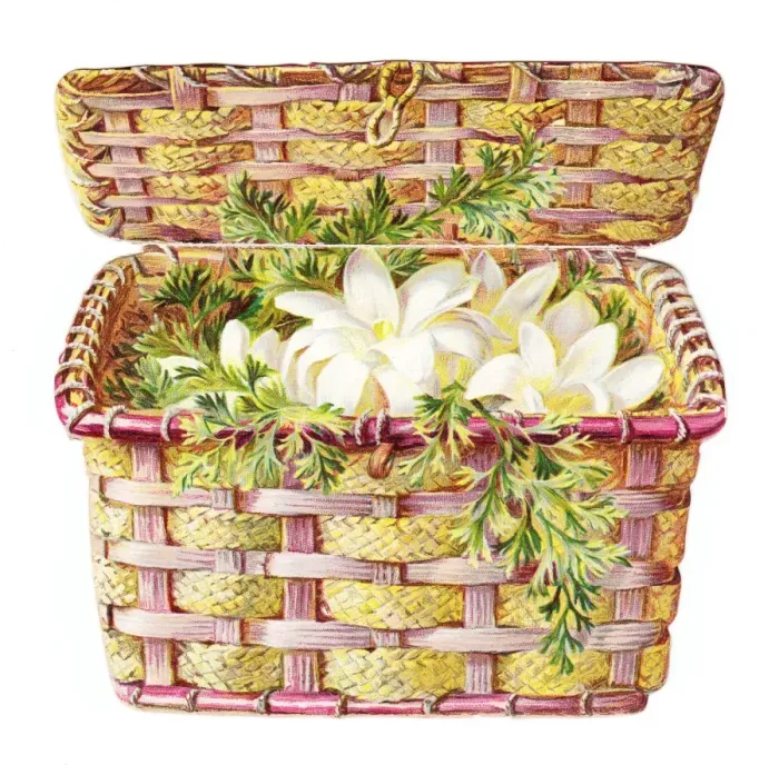 Framed Print : Greetings card in the shape of a wickerwork basket Framed Print : Greetings card in the shape of a wickerwork basket