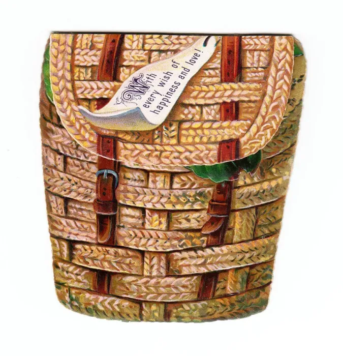 Framed Print : Greetings card in the shape of a wickerwork basket Framed Print : Greetings card in the shape of a wickerwork basket