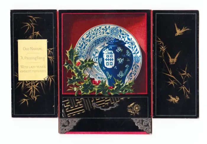Framed Print : Greetings card in the style of a Japanese cabinet Framed Print : Greetings card in the style of a Japanese cabinet