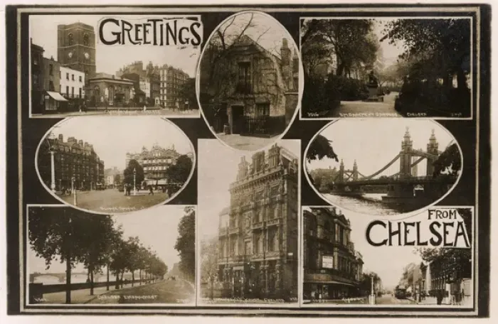 Framed Print : Greetings from Chelsea - London Framed Print : Greetings from Chelsea - London